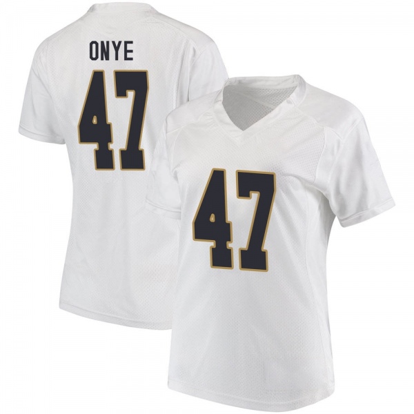 Jason Onye Notre Dame Fighting Irish NCAA Women's #47 White Game College Stitched Football Jersey SBV8255TT